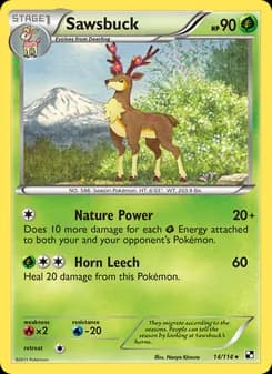 Sawsbuck card in English