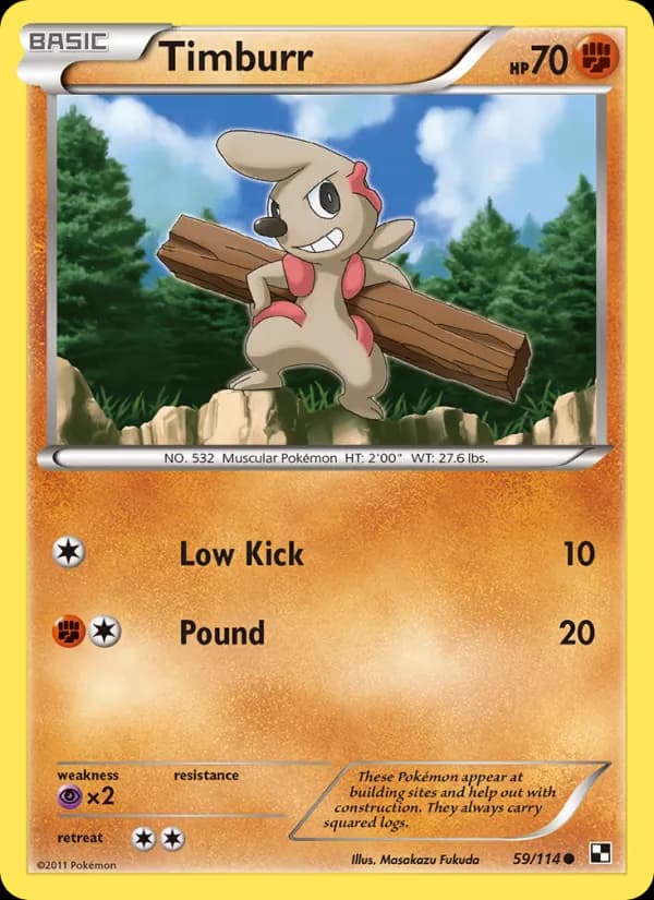 Timburr card in English