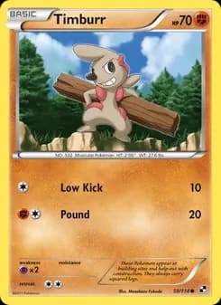 Timburr card in English