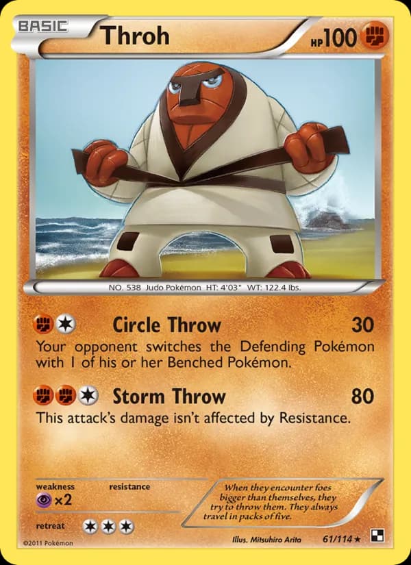 Throh card in English
