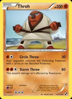 Throh card in English