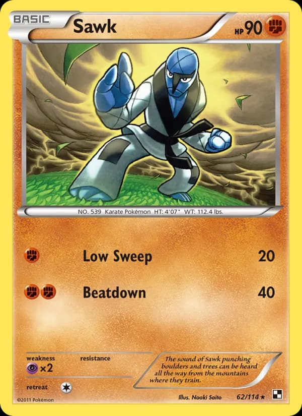 Sawk card in English