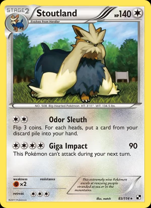 Stoutland card in English