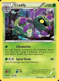 Cradily card in English
