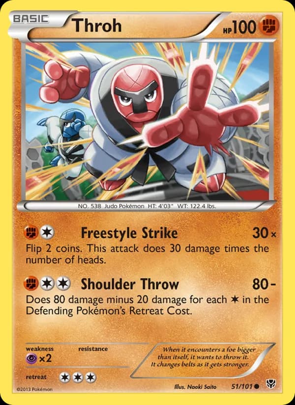 Throh card in English