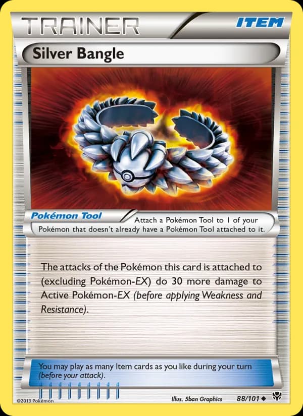 Silver Bangle card in English