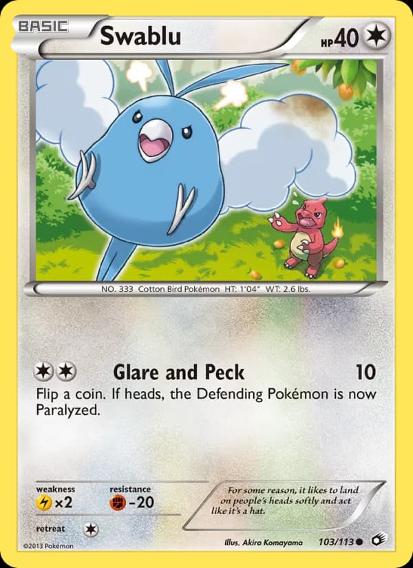 Swablu card in English