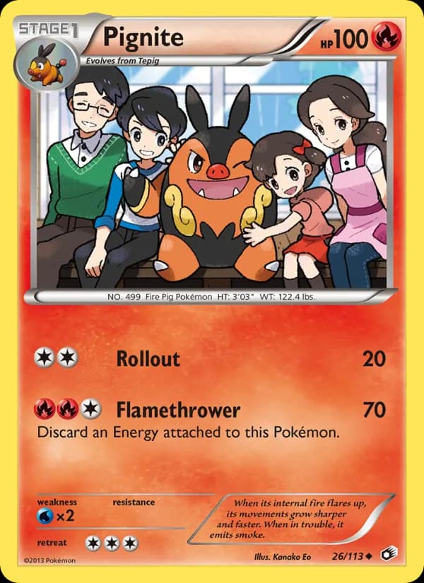 Pignite card in English