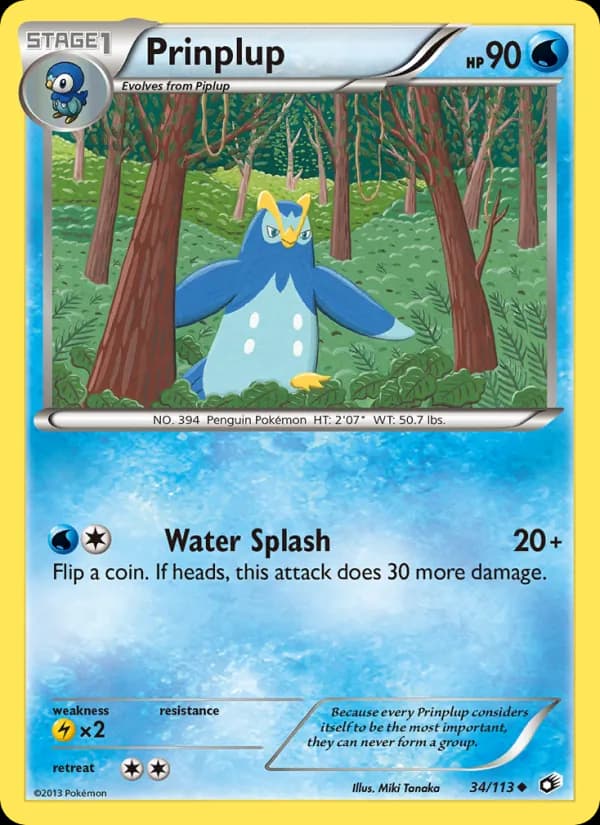 Prinplup card in English