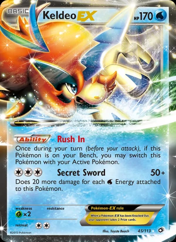 Keldeo-EX card in English