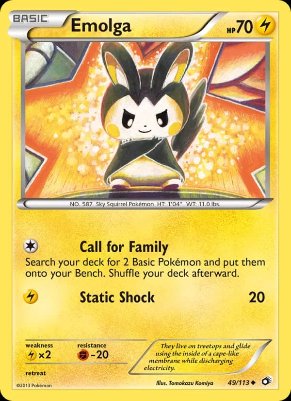 Emolga card in English