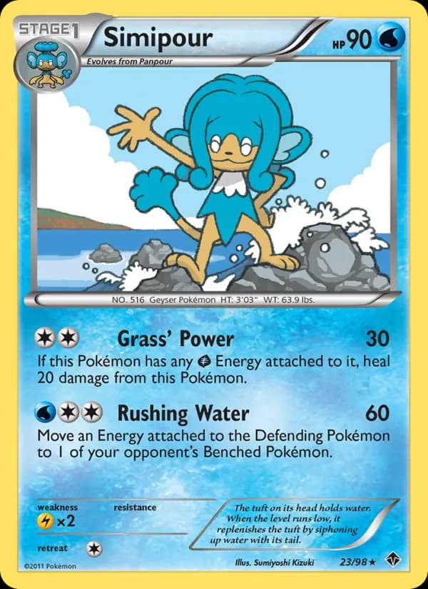 Simipour card in English