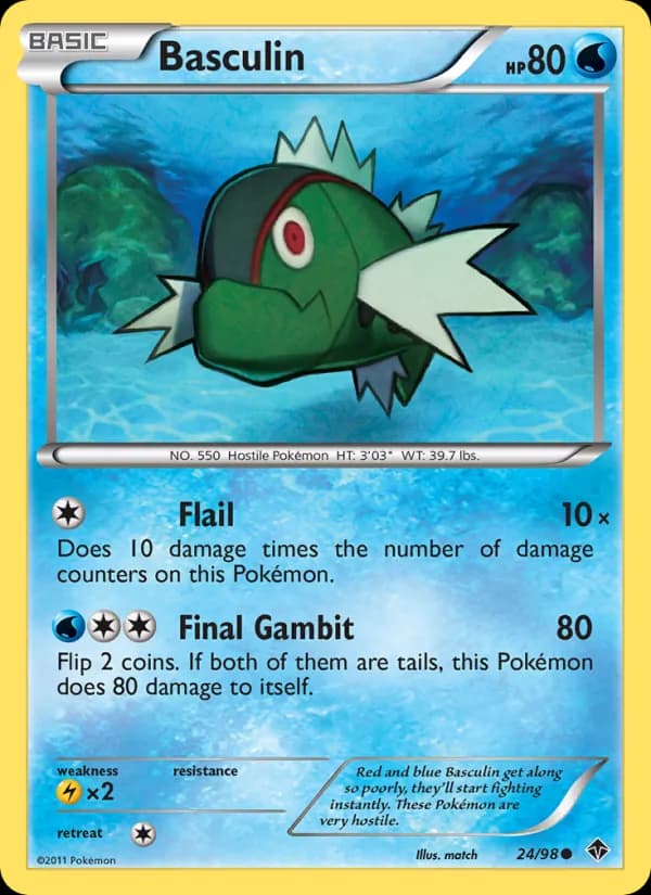 Basculin card in English