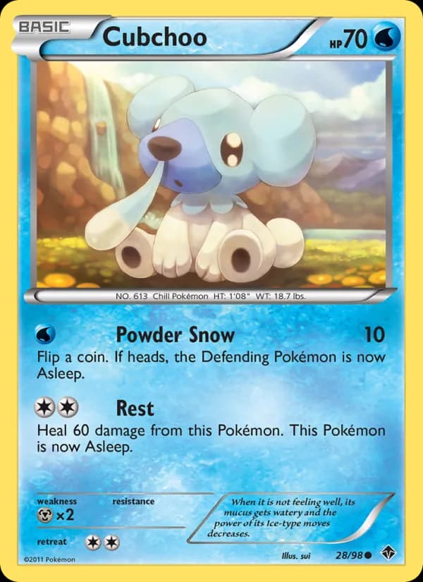 Cubchoo card in English