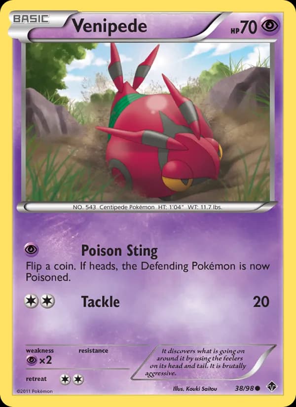 Venipede card in English