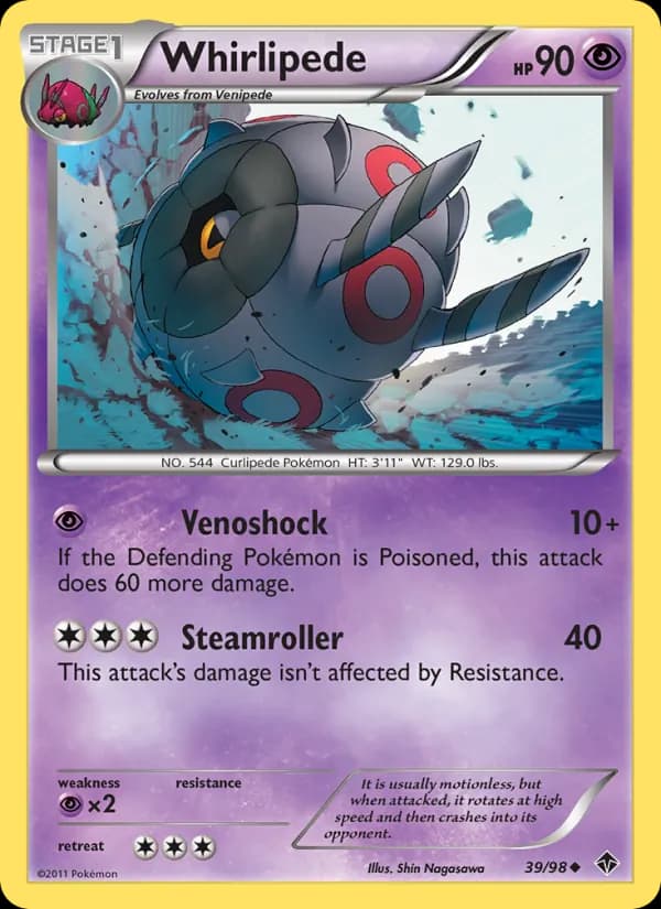 Whirlipede card in English