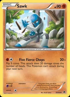 Sawk card in English