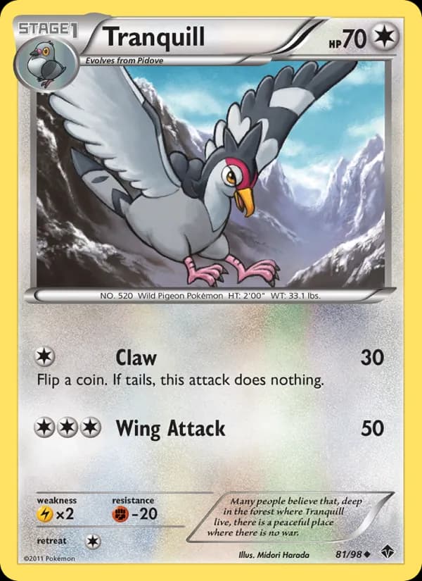 Tranquill card in English