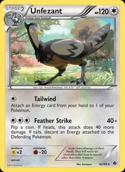 Unfezant card in English