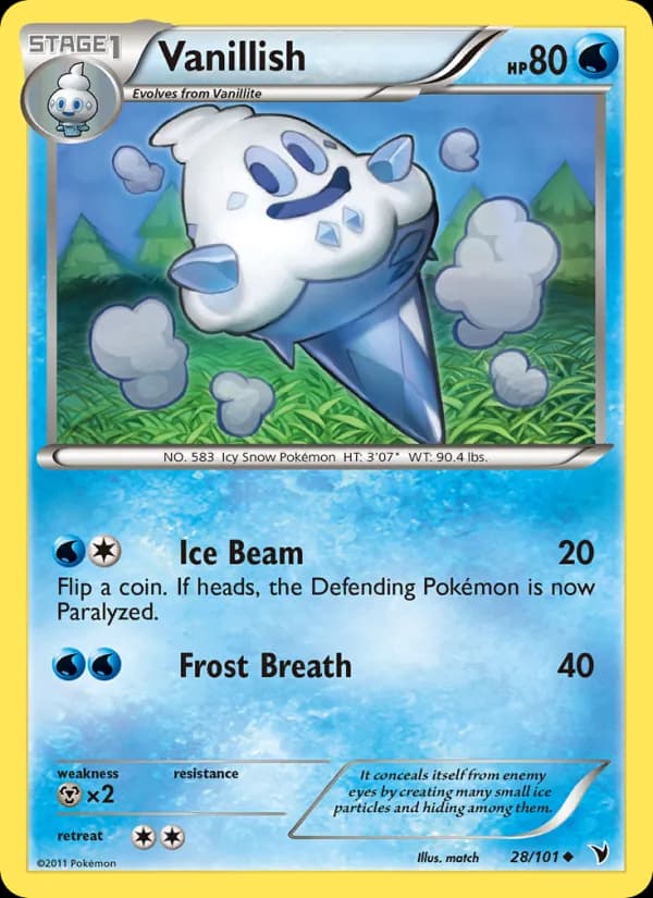 Vanillish card in English