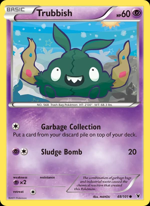 Trubbish card in English