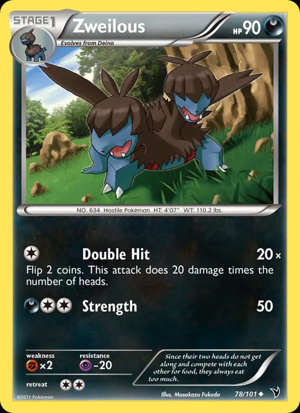 Zweilous card in English