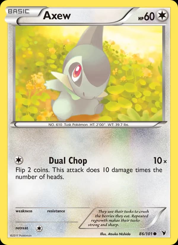 Axew card in English