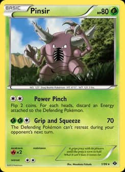 Pinsir card in English