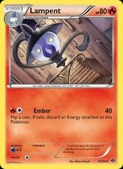 Lampent card in English