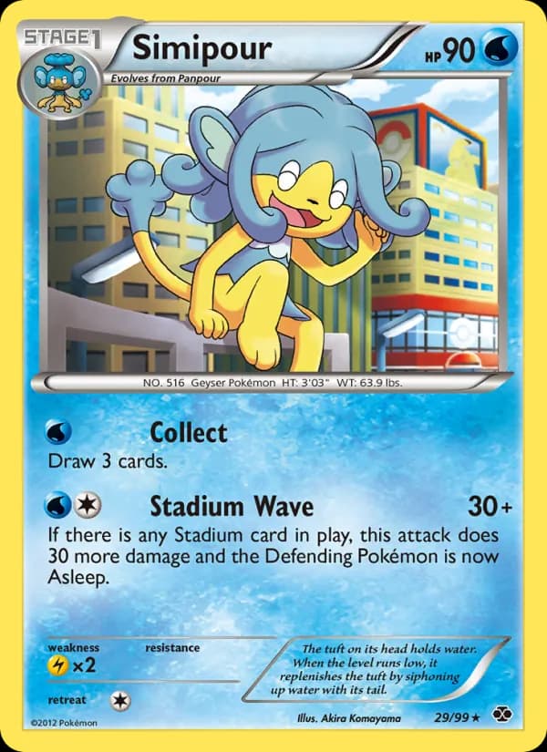 Simipour card in English