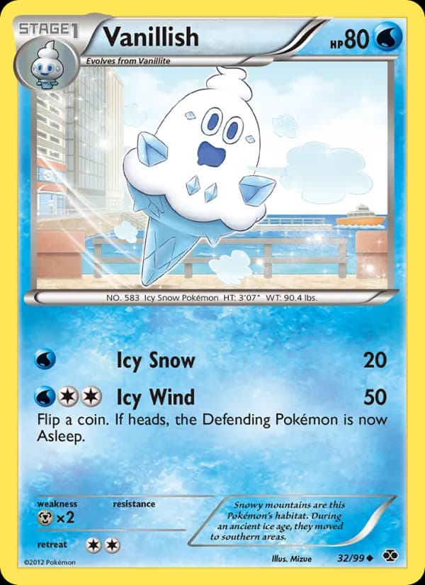 Vanillish card in English
