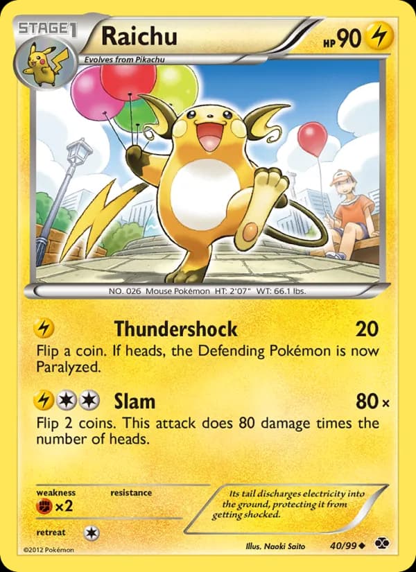 Raichu card in English