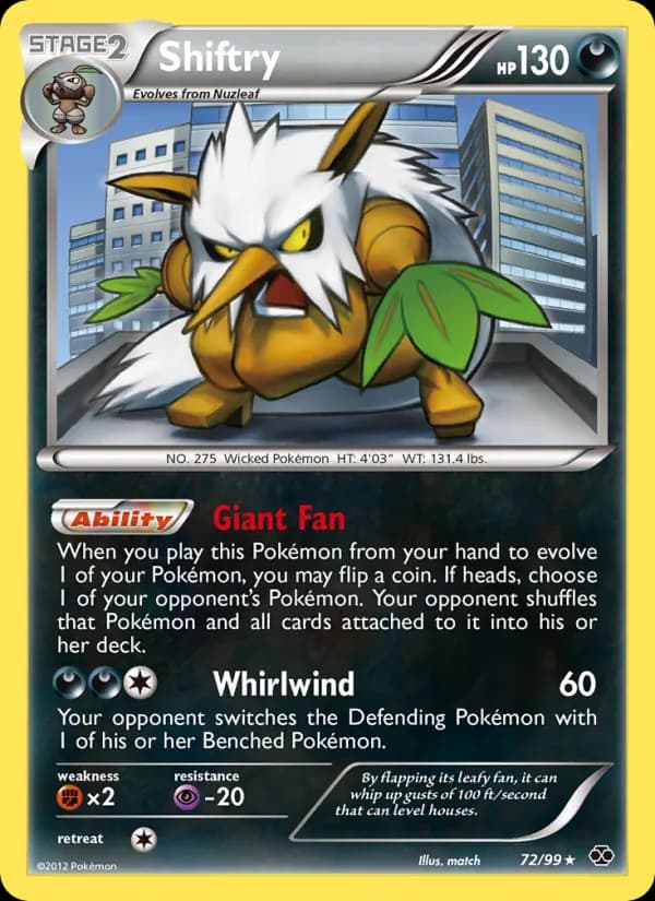 Shiftry card in English