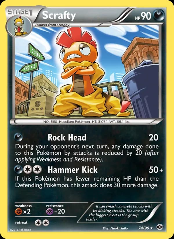 Scrafty card in English