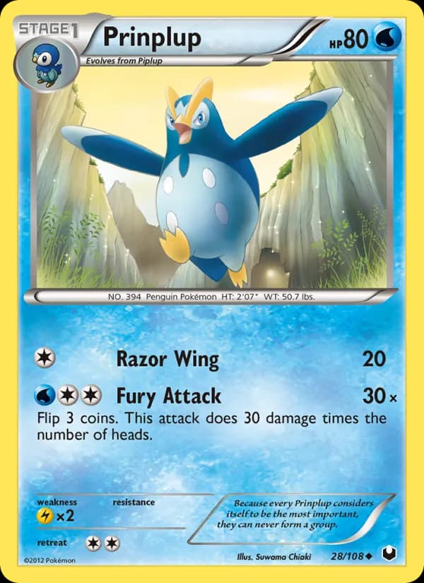 Prinplup card in English