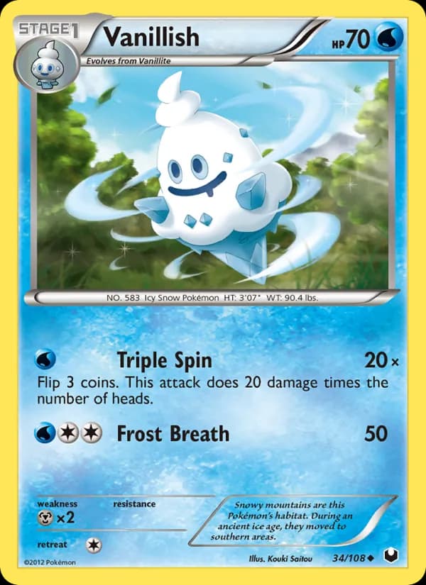 Vanillish card in English