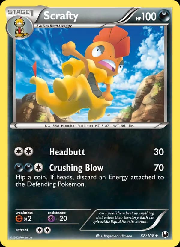Scrafty card in English