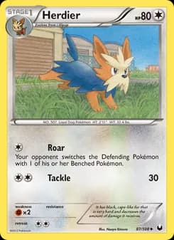 Herdier card in English