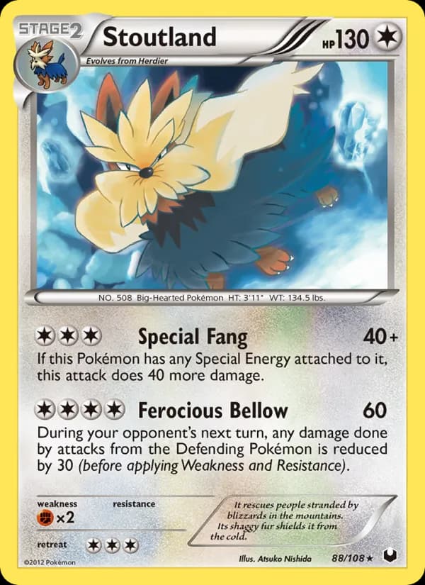 Stoutland card in English