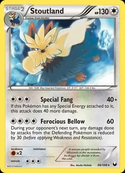 Stoutland card in English