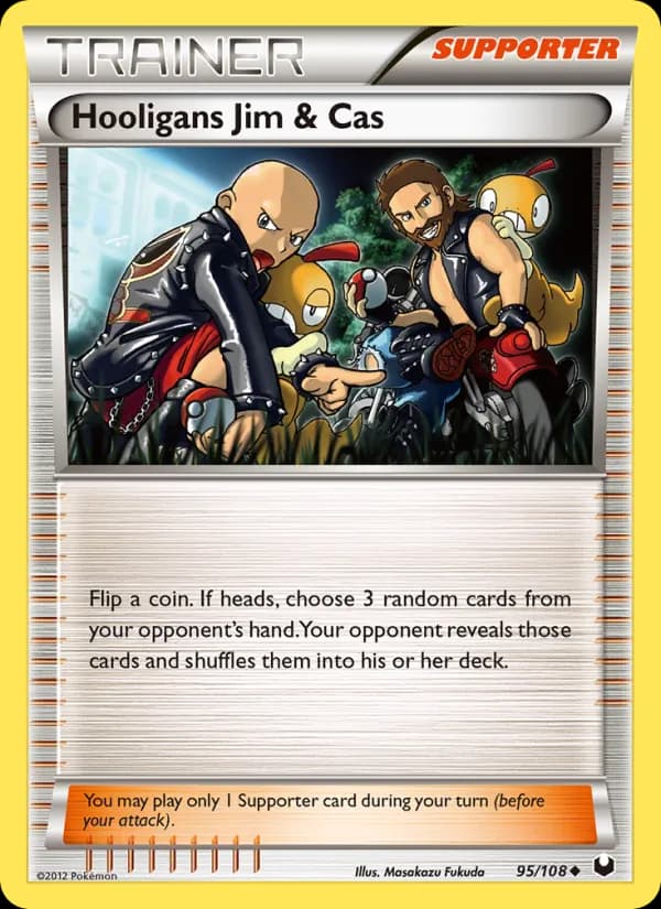 Hooligans Jim & Cas card in English