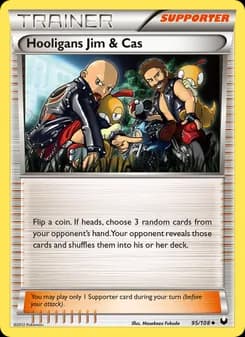 Hooligans Jim & Cas card in English