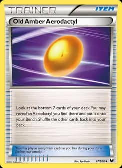 Old Amber Aerodactyl card in English