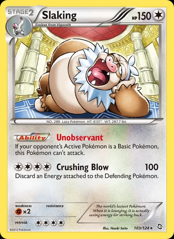 Slaking card in English