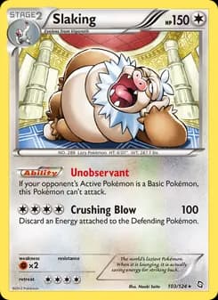 Slaking card in English