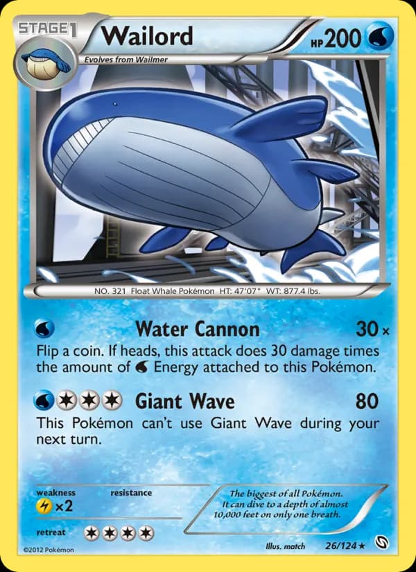 Wailord card in English