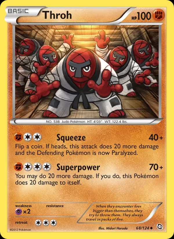 Throh card in English