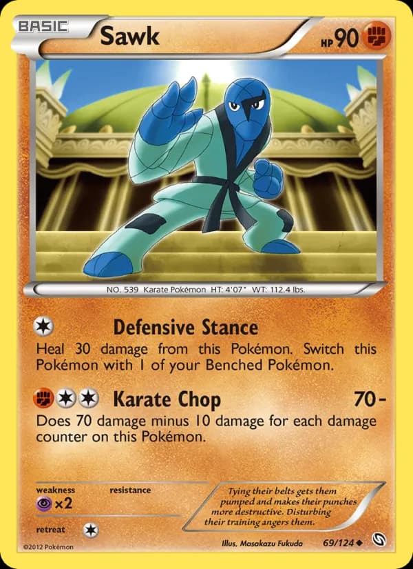 Sawk card in English