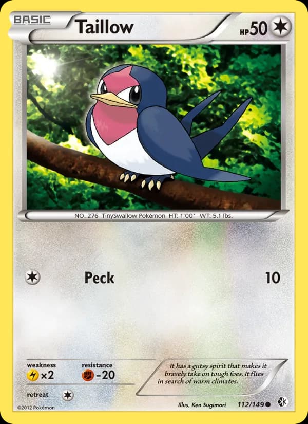 Taillow card in English
