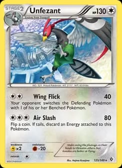 Unfezant card in English